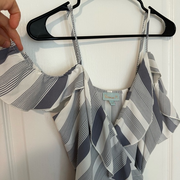 Veronica M Navy and White Striped Dress - Picture 5 of 6